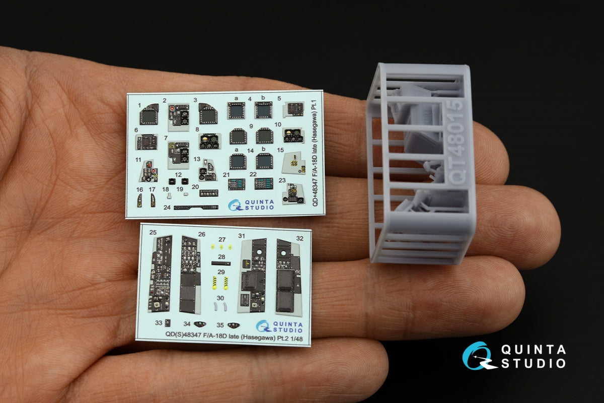 Quinta Studio QDS+48347 FA-18D tardif Intérieur coloré imprimé en 3D sur papier décalcomanie (Hasegawa) (avec pièces en résine imprimées en 3D) (Petite version) 1/48 – immagine 3