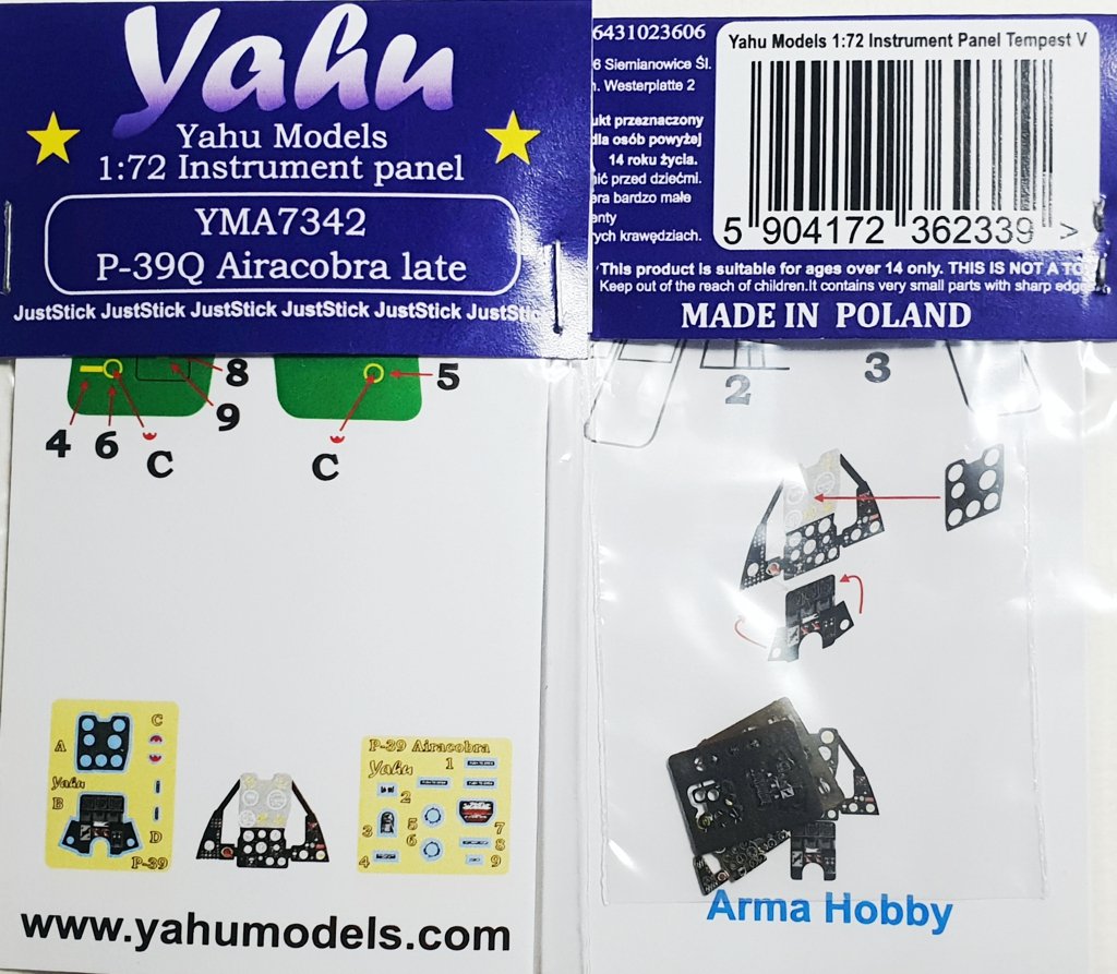Yahu YMA7342 P-39Q Aircobra tardif Arma Hobby 1/72