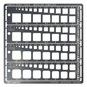 Gabarit de modélisme Tamiya 74156 (carré, 1-10 mm) en acier inoxydable