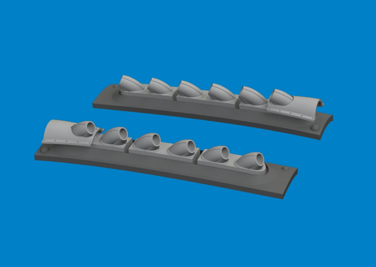 Eduard 6481099 P-40 pots d'échappement arrondis pour temps froid - Impression Eduard 1/48