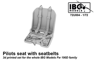 Siège pilote IBG 72U004 avec ceintures de sécurité pour la famille Fw 190D - Kit imprimé en 3D à l&amp;#39;échelle 1/72