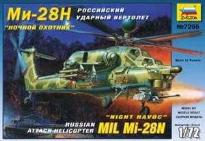 Zvezda 7255 Mil Mi-28N Night Havoc Hélicoptère d'attaque russe moderne (1/72)