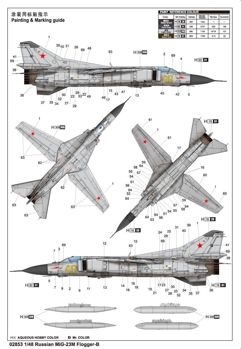 Trumpeter 02853 MiG-23M Flogger-B russe (1/48) – Bild 3