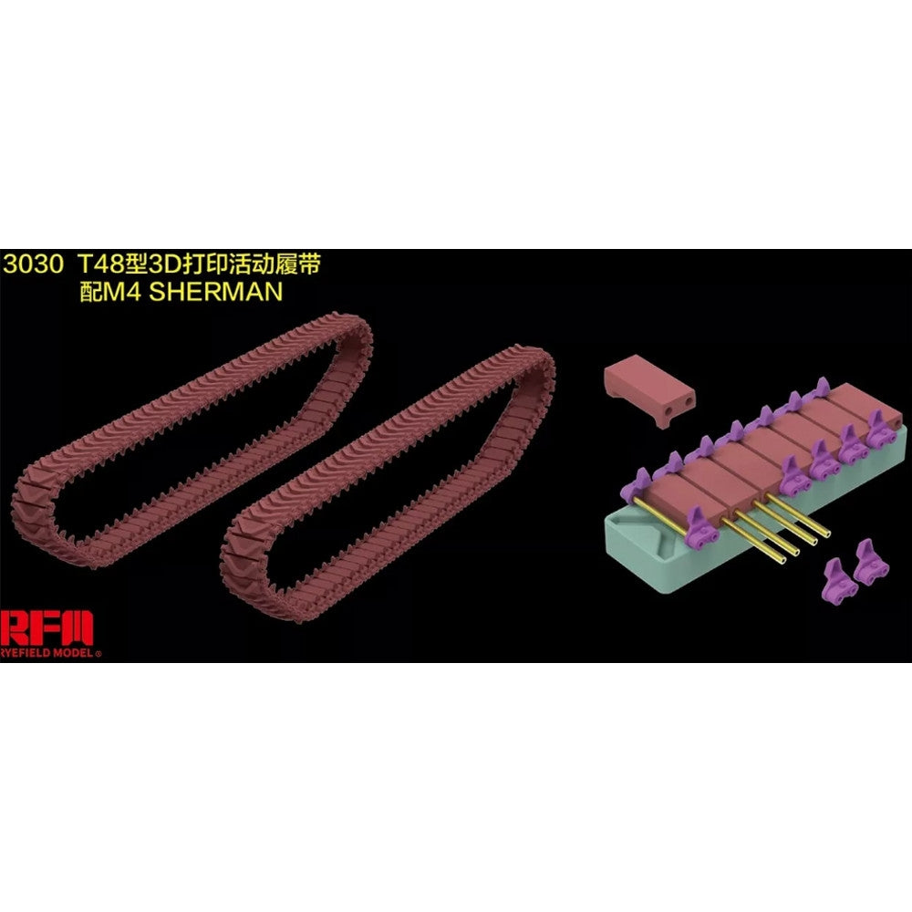 Maquette Rye Field 3030 M4 Sherman T-48 Type Impression 3D 1/35