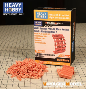 Heavy Hobby PT35025 Char allemand Pz.III/IV de la Seconde Guerre mondiale, chenilles normales de 40 cm, motif moyen C, échelle 1/35 – immagine 2