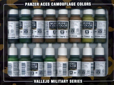 Ensemble de camouflage Vallejo Panzer Ace (16 couleurs) (70179)