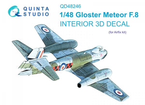 Intérieur imprimé en 3D et coloré sur papier décalcomanie Quinta Studio QD48246 Meteor F.8 (Airfix) 1/48