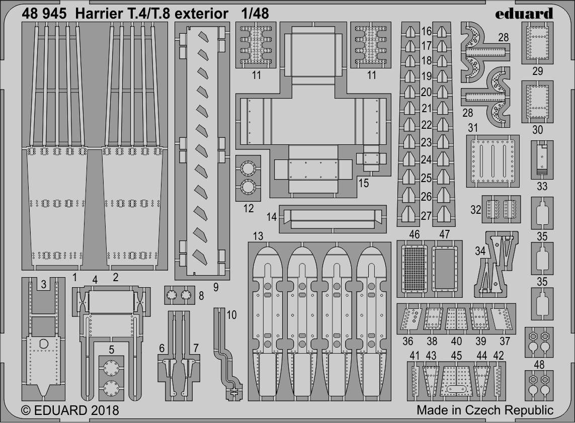 Maquette extérieure Eduard 48945 Harrier T.4/T.8 KINETIC MODEL 1/48