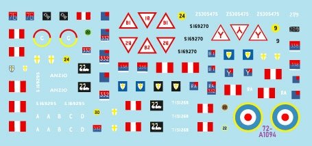 Star Decals 72-A1094 Artillerie royale britannique en Italie. Char de commandement M7 Priest, char de commandement Sherman, semi-chenillé M3A1. Échelle 1/72 – image 2