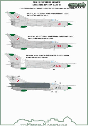 Décalcomanies ModelMaker D48153 MiG-21 en service polonais, édition exclusive partie IV 1/48 – image 5
