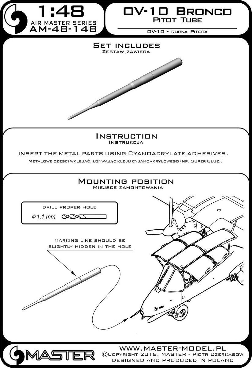 Master AM-48-148 OV-10 Bronco – Tube de Pitot (1/48) – Bild 3