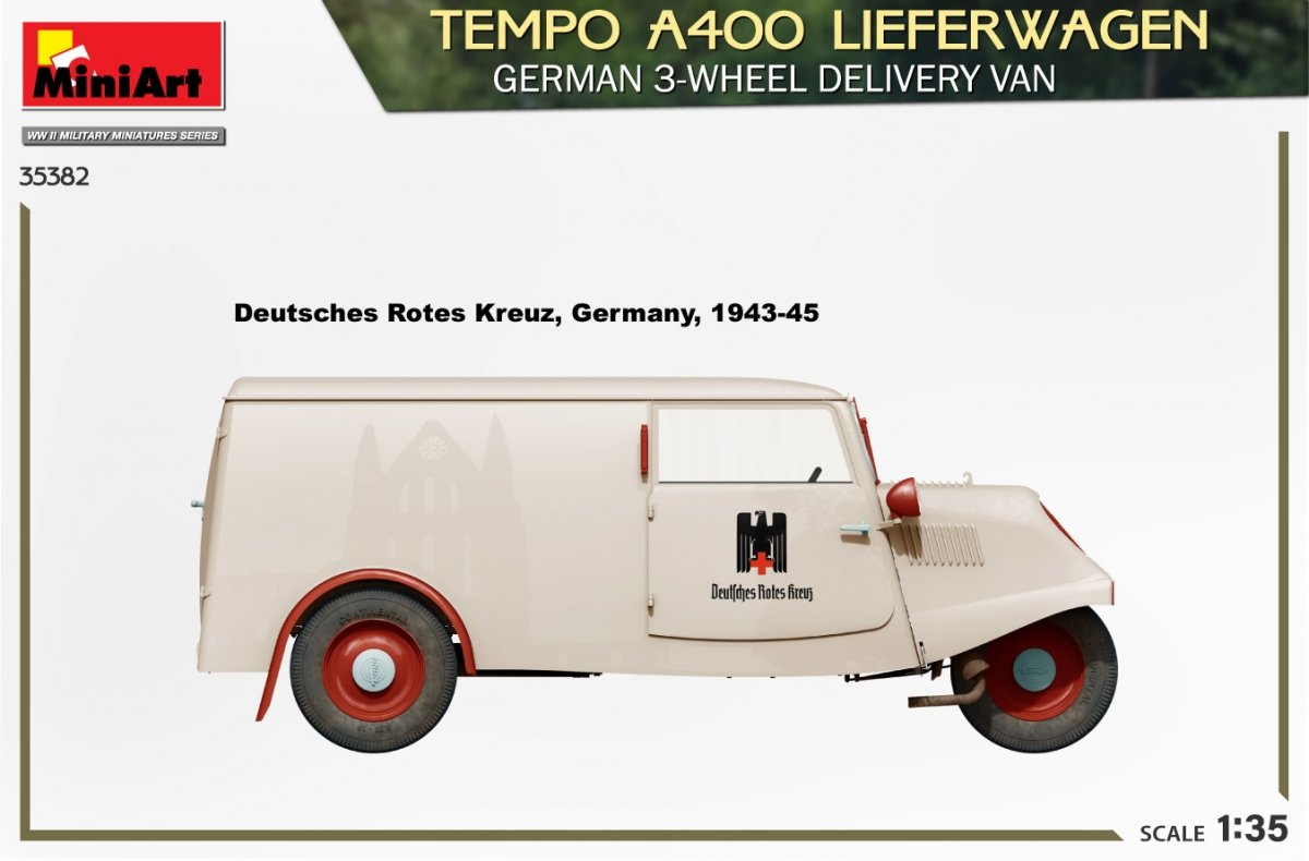MiniArt 35382 TEMPO A400 LIEFERWAGEN. FOURgon DE LIVRAISON ALLEMAND À 3 ROUES 1/35 – image 6
