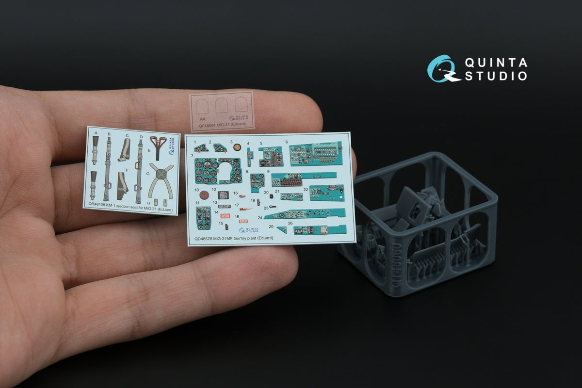 Quinta Studio QD+48578 MiG-21MF Fishbed-J (usine de Gorkiy) Intérieur imprimé en 3D et coloré sur papier décalcomanie (Eduard) (avec pièces en résine imprimées en 3D) 1/48 – Bild 13