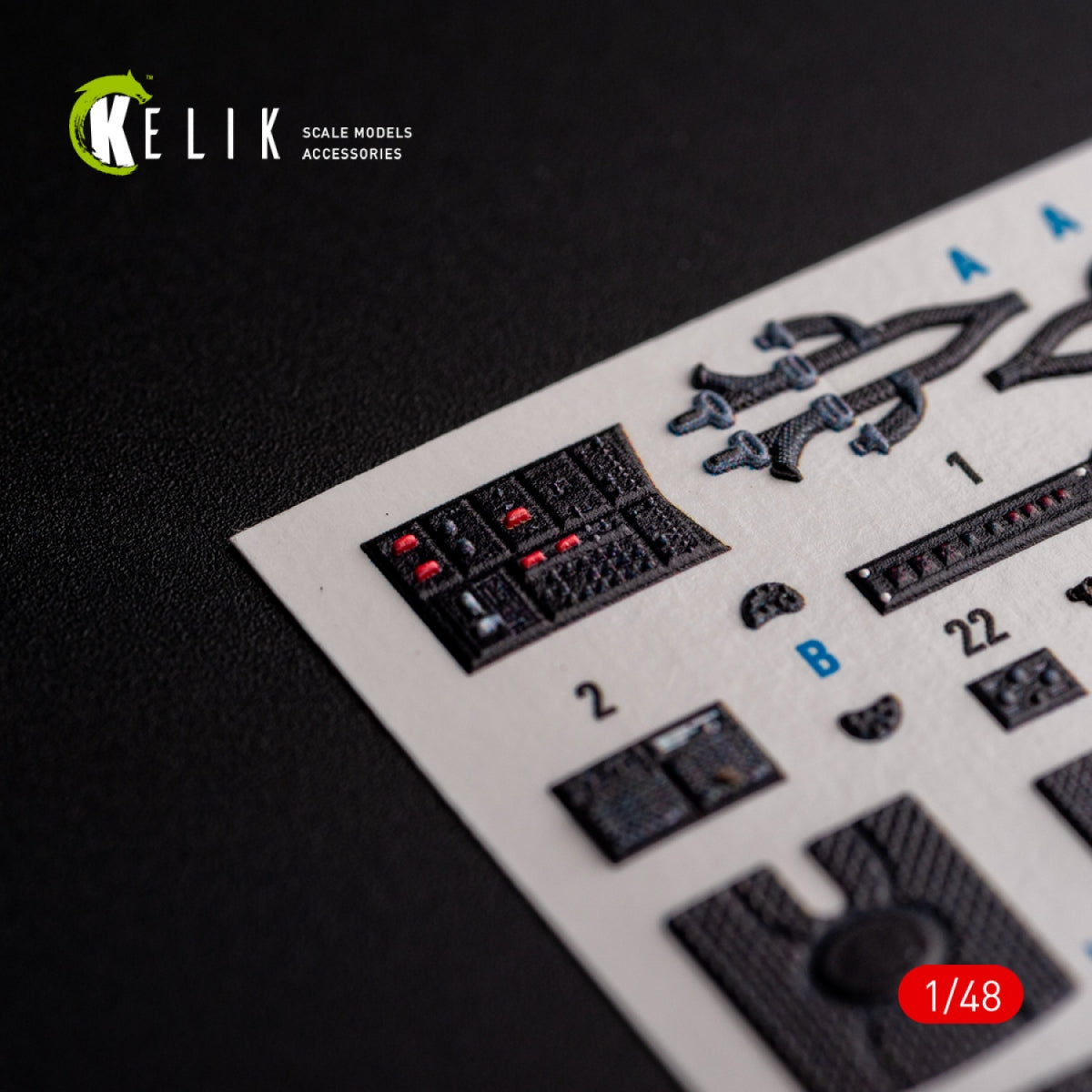 KELIK K48107 UH-1Y « Venom » - décalcomanies 3D intérieures pour maquette Zimi Model/KittyHawk au 1/48 – image 4