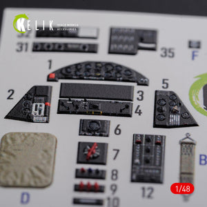 Décalcomanies 3D intérieures KELIK K48087 TBF-1C pour maquette Academy au 1/48 – image 2