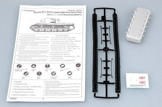 Trumpeter 07233 Russia KV-1 M1942 Lightweight Cast TANK 1/72 – zdjęcie 3