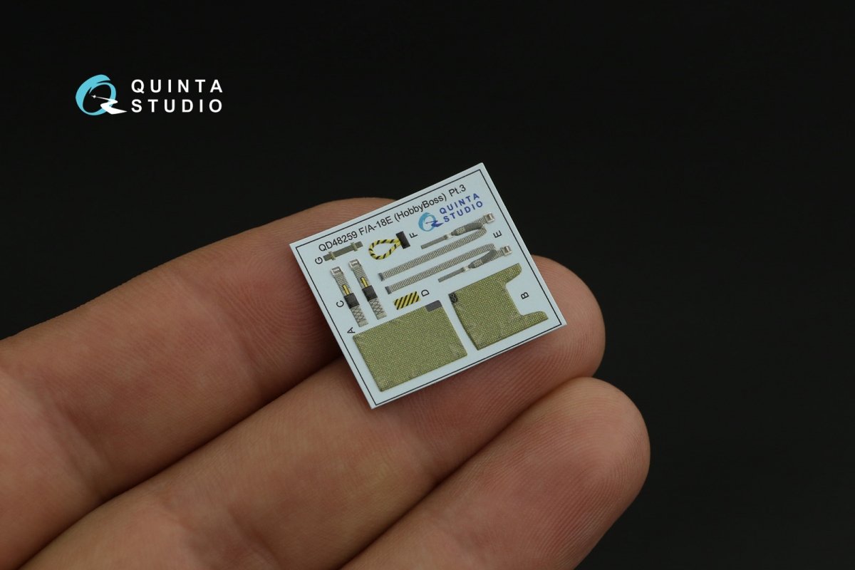 Intérieur imprimé en 3D et coloré sur papier décalcomanie Quinta Studio QD48259 F/A-18E (HobbyBoss) 1/48  – Bild 6
