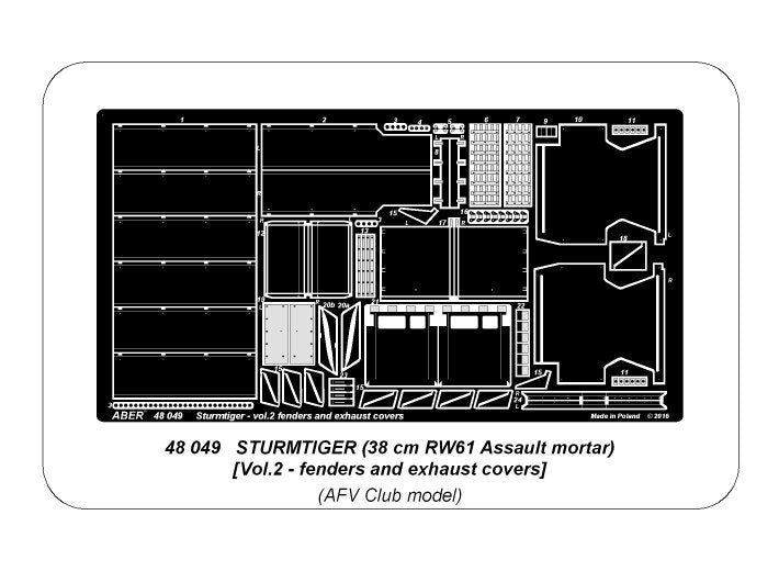 Aber 48049 STURMTIGER (Mortier d&amp;#39;assaut RW61 38 cm) Vol.2 AFV 1/48 – image 10