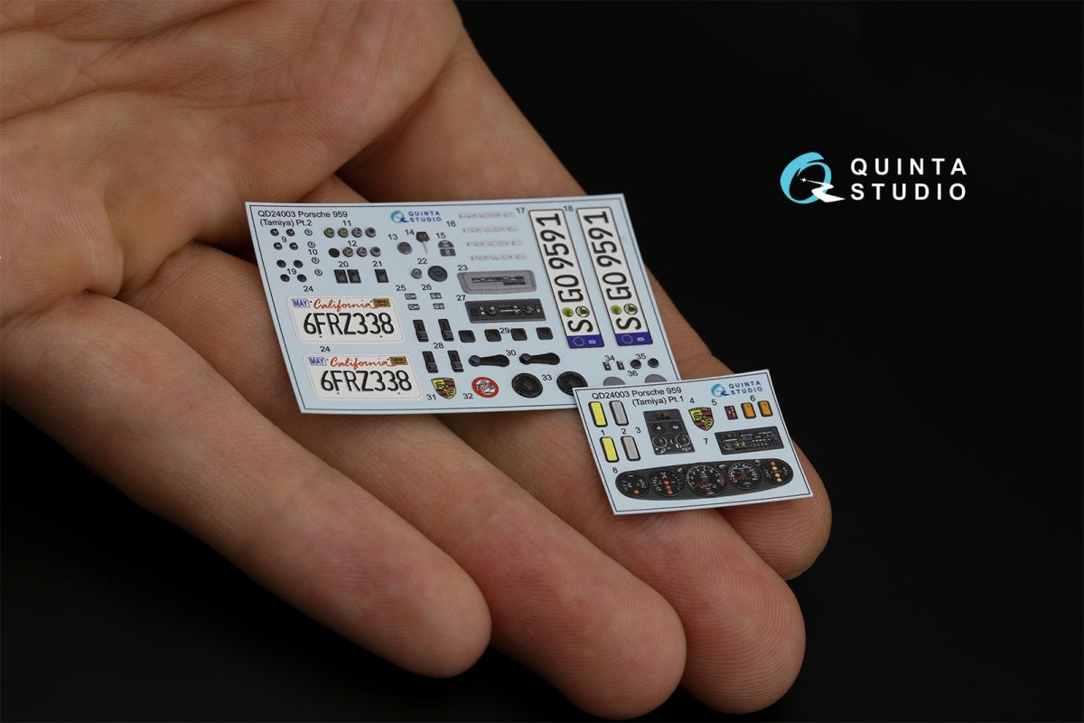 Intérieur imprimé en 3D et coloré sur papier décalcomanie Quinta Studio QDS-24003 Porsche 959 (Tamiya) (Petite version) 1/24 – image 4
