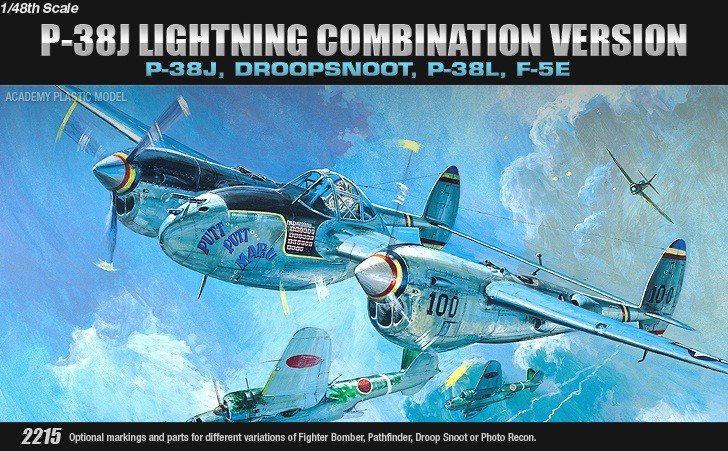 Academy 12282 P-38J LIGHTNING VERSION COMBINÉE 1/48