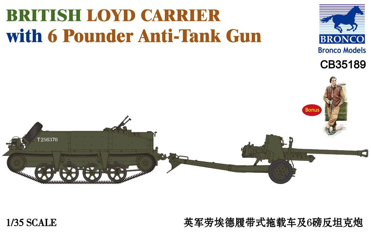 Bronco CB35189 Transporteur britannique Loyd avec canon antichar de 6 livres (1/35)