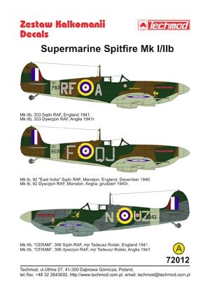 Techmod 72012 - Supermarine Spitfire Mk I/IIB 1/72 – image 2