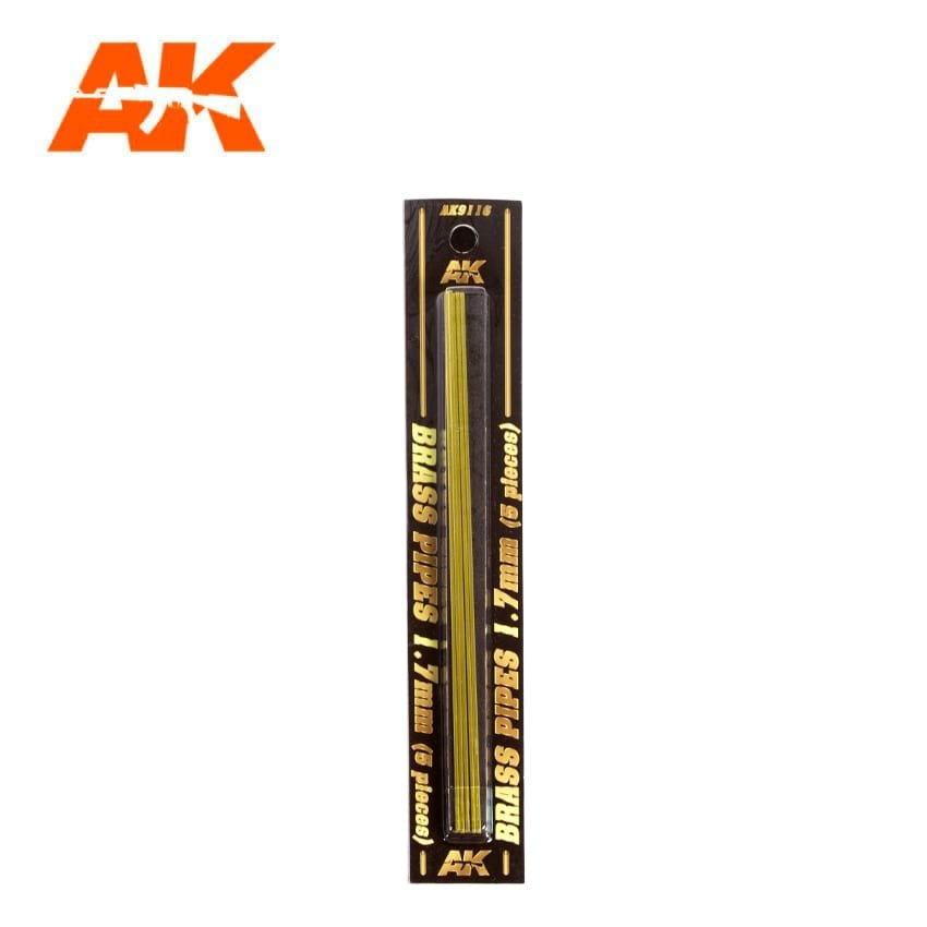 Tuyaux en laiton AK Interactive AK9116, diamètre 1,7 mm, lot de 5 unités – image 2