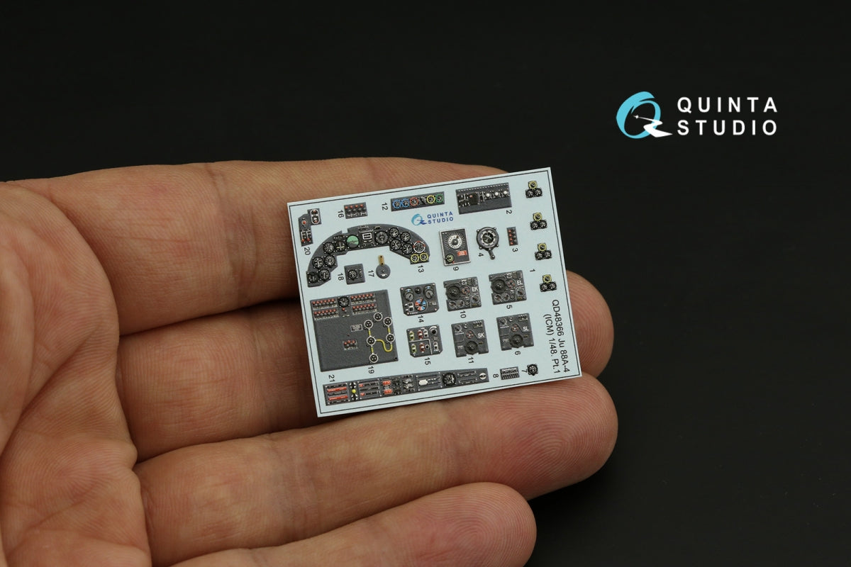 Intérieur imprimé en 3D et coloré sur papier décalcomanie (ICM) Quinta Studio QD48366 Ju 88A-4 1/48  – image 9