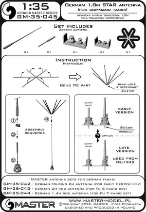 Antenne étoile allemande Master GM-35-045 de 1,8 m (pour chars de commandement) (1 pièce) 1/35 – image 7