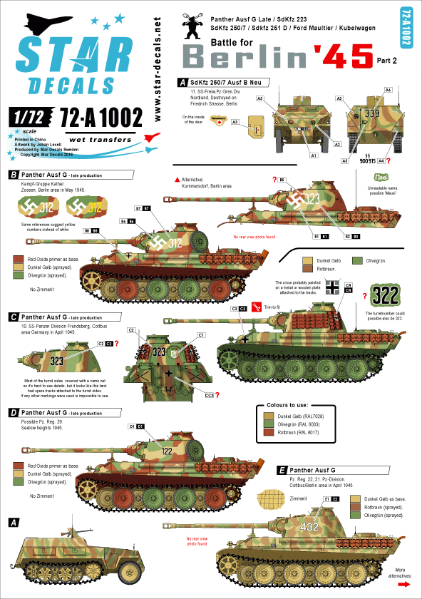 Star Decals 72-A1002 Battle for Berlin 45 #2 1/72