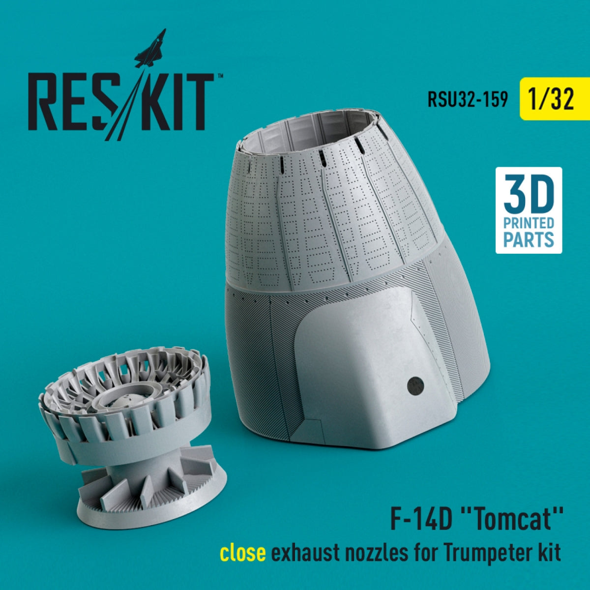 RESKIT RSU32-0159 F-14D Tomcat close exhaust nozzles for Trumpeter kit (3D Printed) 1/32 – zdjęcie 2
