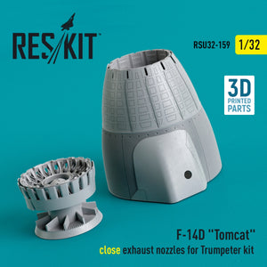RESKIT RSU32-0159 F-14D Tomcat close exhaust nozzles for Trumpeter kit (3D Printed) 1/32 – zdjęcie 2