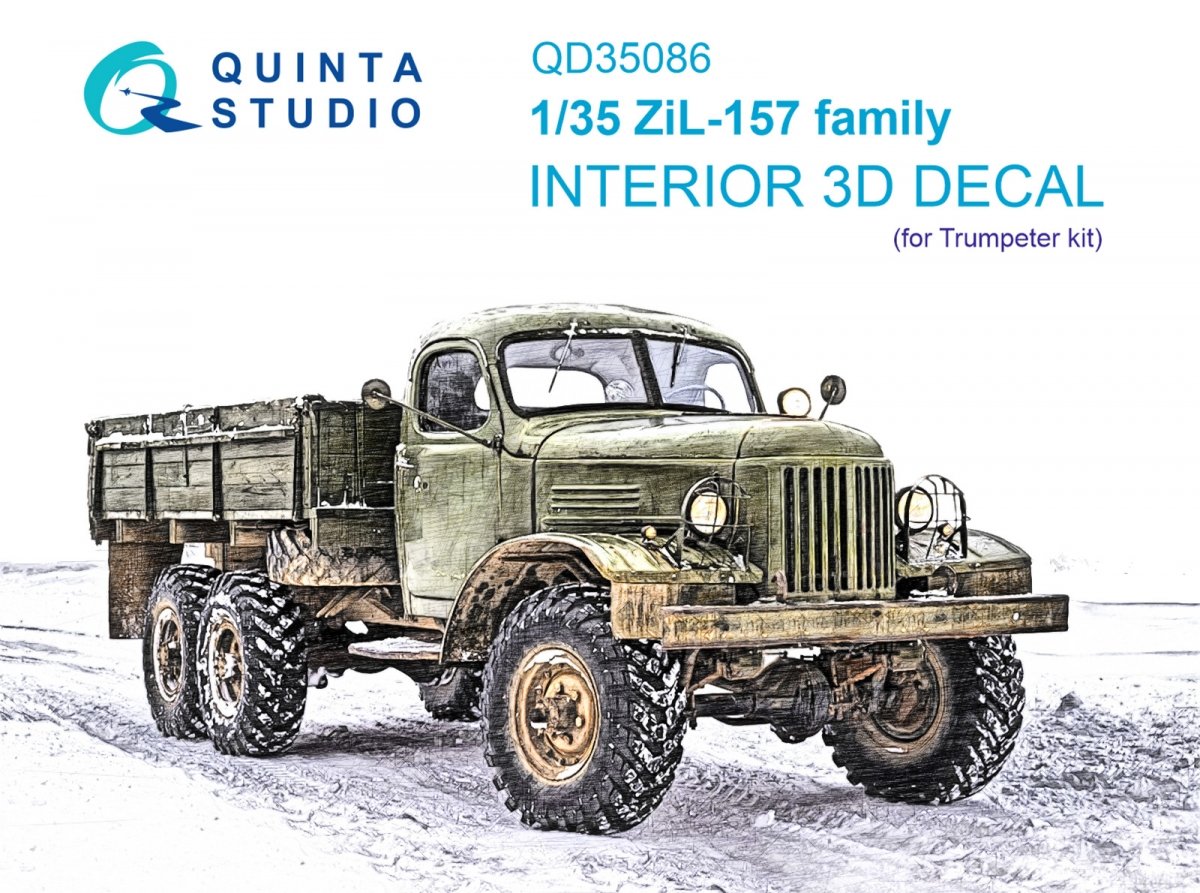 Quinta Studio QD35086 ZiL-157 family 3D-Printed &amp; colored Interior on decal paper (Trumpeter) 1/35