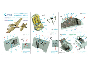 Maquette Quinta Studio QD32233 : cockpit de pilote pour Boeing B-17E/F. Intérieur coloré imprimé en 3D sur papier décalcomanie (HK models) à l&amp;#39;échelle 1/32. – image 2