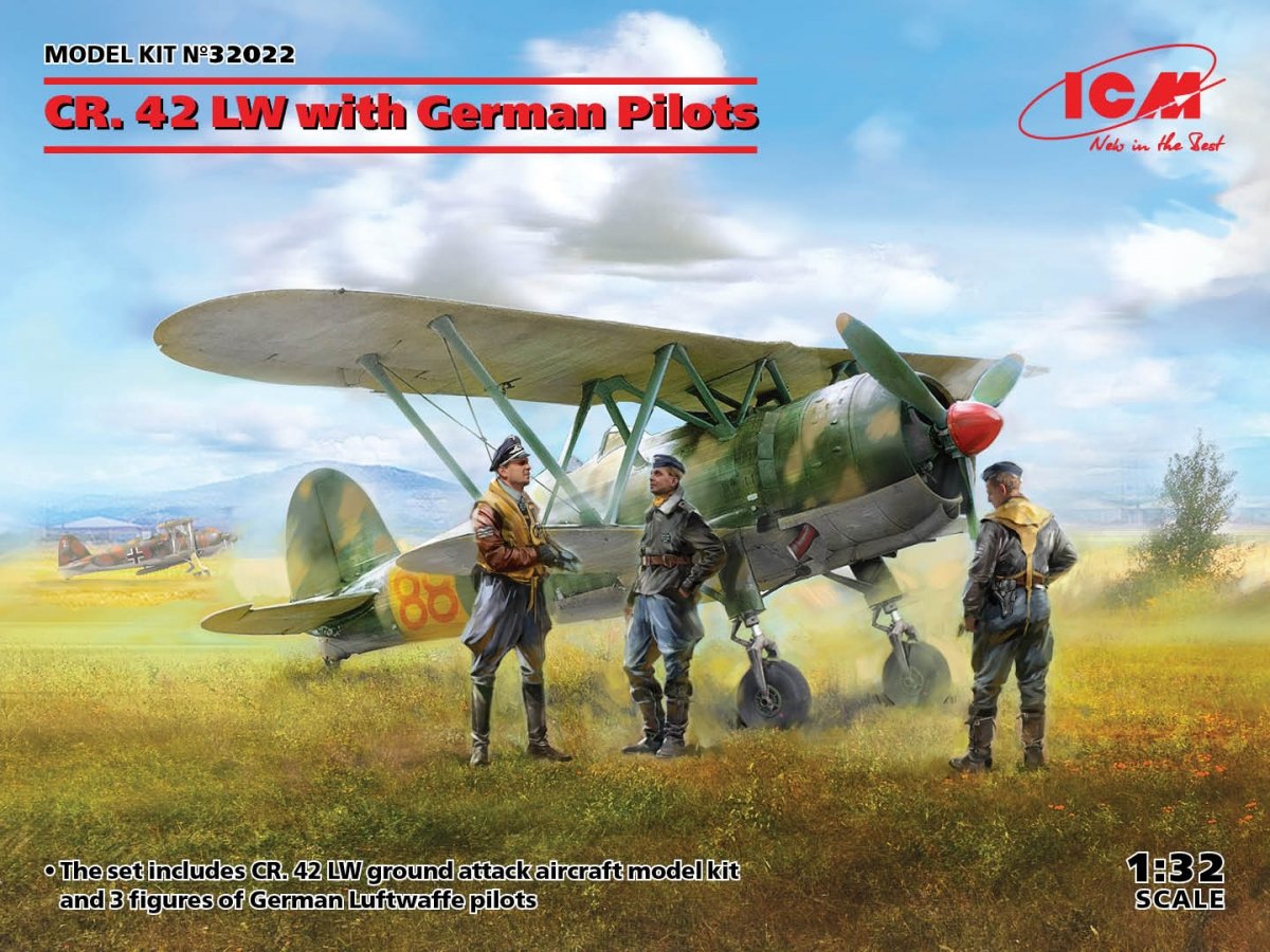 ICM 32022 CR.42 avec pilotes allemands 1/32 