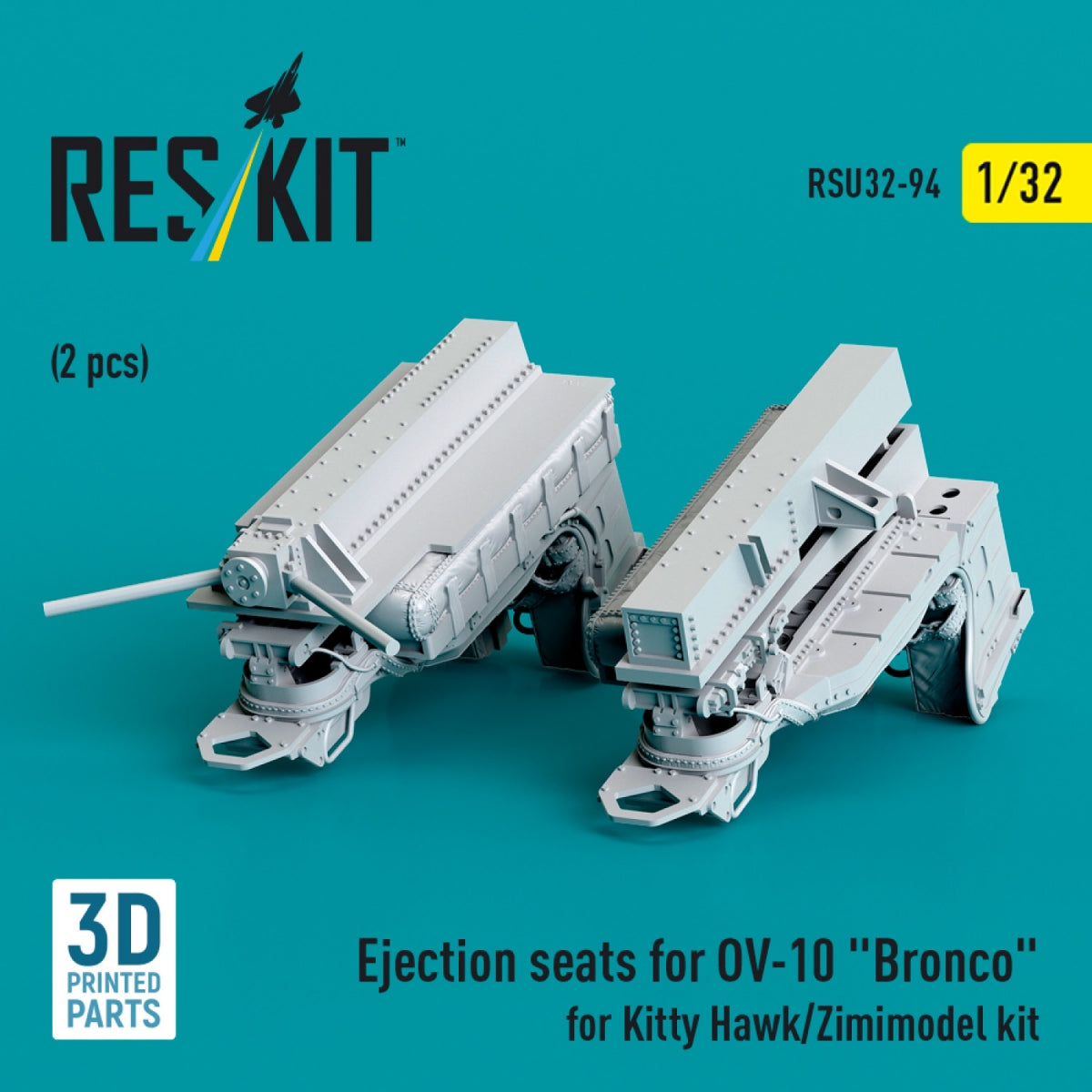 Sièges éjectables RESKIT RSU32-0094 pour OV-10 « Bronco » (2 pièces) pour maquette Kitty Hawk/Zimimodel (impression 3D) au 1/32 – immagine 3