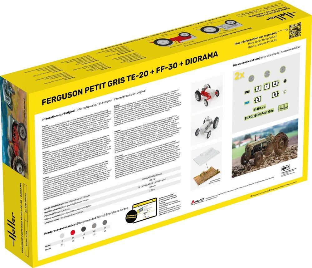 Heller 50326 Ferguson Petit Gris TE-20 + FF-30 + Diorama 1/24 – image 3