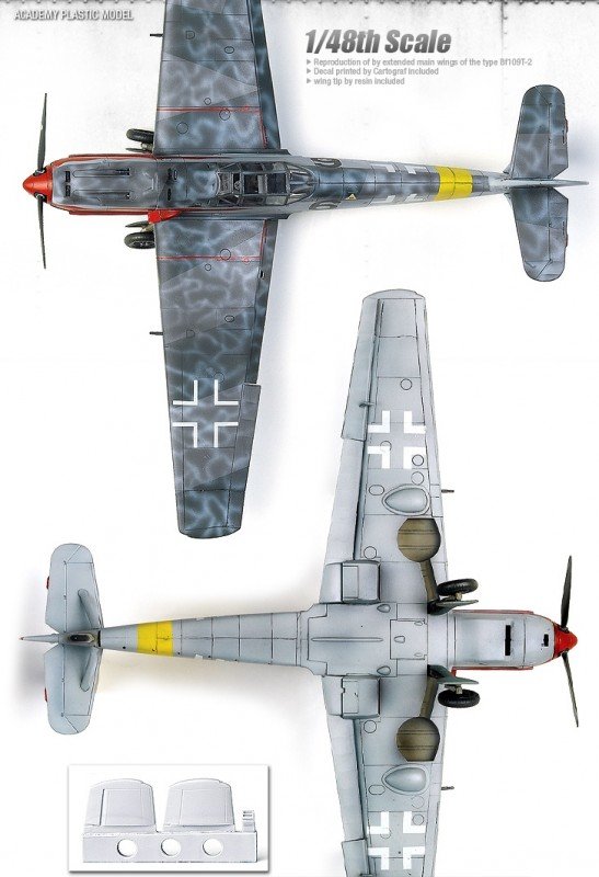 Academy 12225 MESSERSCHMITT Bf109T-2 1/48 – imagen 4