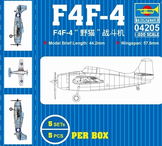Trumpeter 04205 F4F-4 chasseur Wild Cat 1/200