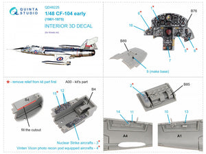 Quinta Studio QD48225 CF-104 Intérieur imprimé en 3D et coloré sur papier décalcomanie (Kinetic) 1/48 – Bild 2