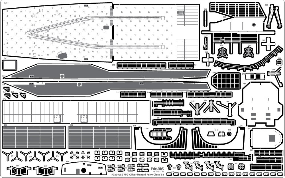 Pontos 37019F1 USS FFG Oliver Hazard Perry Class Long Hull Detail Up Set ADVANCED 1/350 – image 10