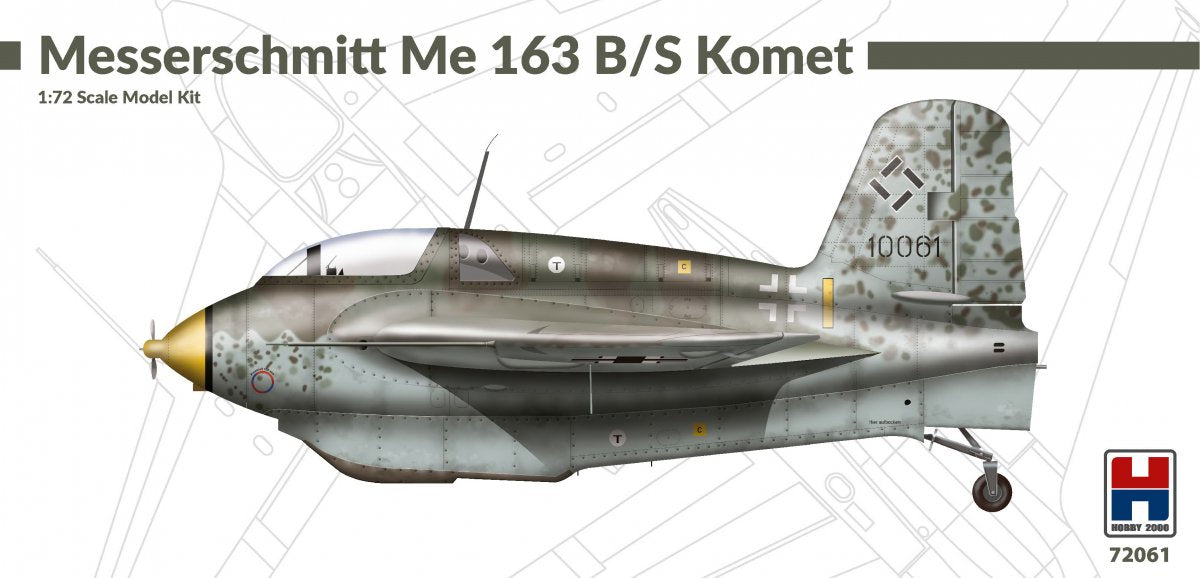Hobby 2000 72061 Messerschmitt Me 163 B/S Komet (ACADEMY + CARTOGRAF + MASQUES) 1/72