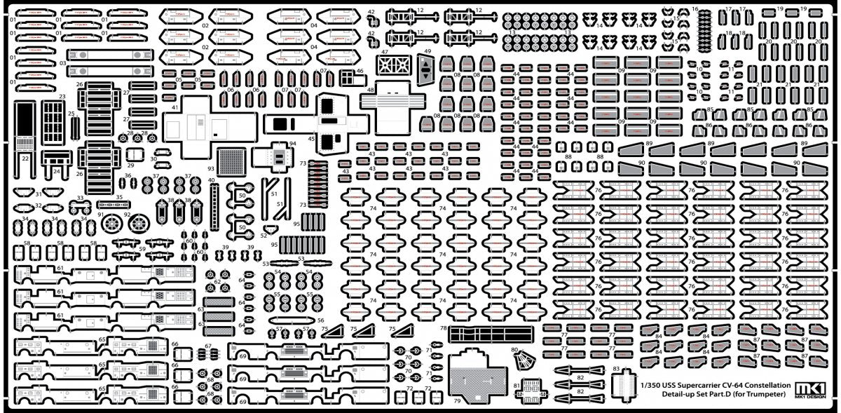 MK1 Design MS-35048 CV-64 Constellation Detail-up Part DX for Trumpeter 1/350 – zdjęcie 16