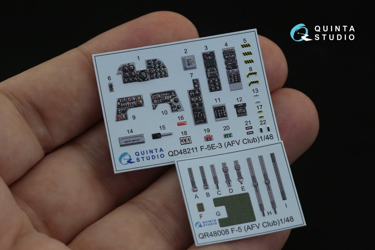 Intérieur imprimé en 3D et coloré sur papier décalcomanie Quinta Studio QD48211 F-5E-3 Tiger II (AFV Club) 1/48  – immagine 9