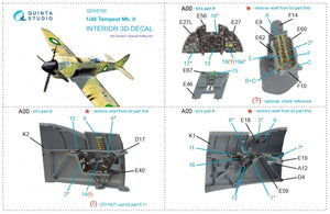 Intérieur imprimé en 3D et coloré sur papier décalcomanie Quinta Studio QD48190 Tempest Mk.II (Eduard) 1/48 – image 12