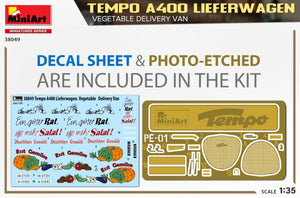 MiniArt 38049 TEMPO A400 LIEFERWAGEN. FOURgon DE LIVRAISON DE LÉGUMES 1/35 – image 2