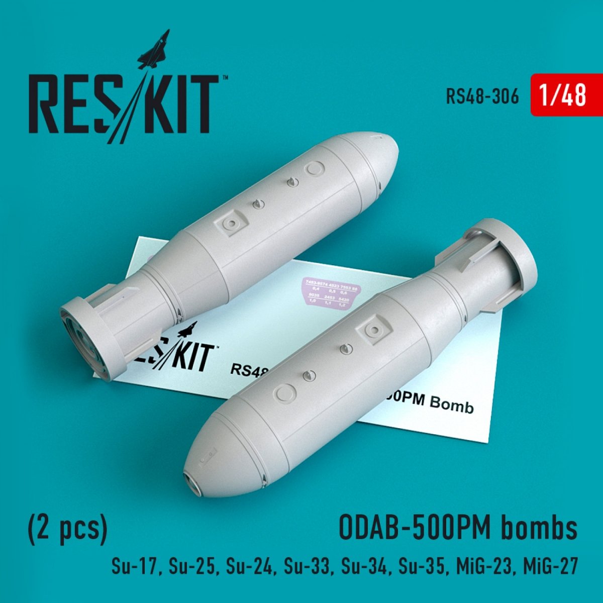 RESKIT RS48-0306 ODAB-500PM BOMBES (2PCS) 1/48