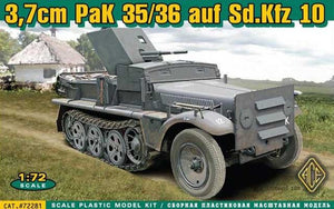 ACE 72281 Allemand 37mm PaK 35/36 auf Sd.Kfz 10 (1/72)