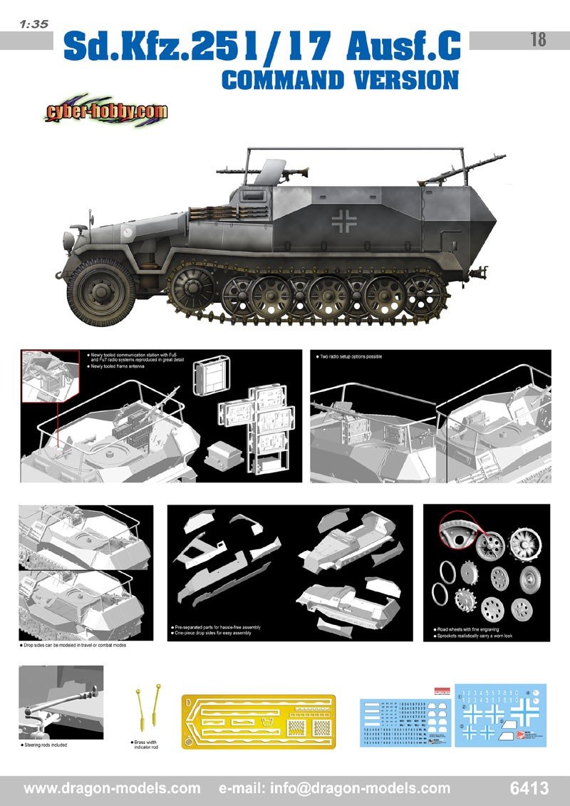 Cyber ​​​​Hobby 6413 Sd.Kfz.251/17 Ausf.C Version de commande (1/35) – Bild 2