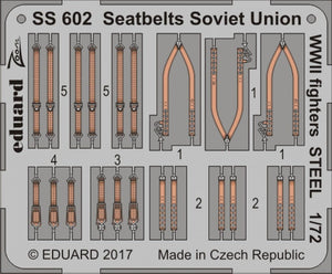 Ceintures de sécurité Eduard SS602 pour chasseurs soviétiques de la Seconde Guerre mondiale, acier, échelle 1/72